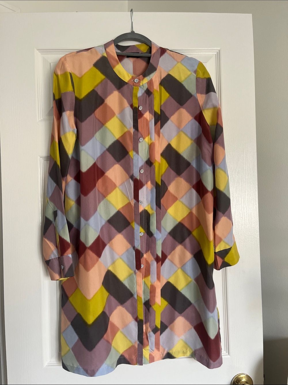 Kate spade - Saturday - Long-SleeveGeometric Print Shirt Dress - Multi-Color